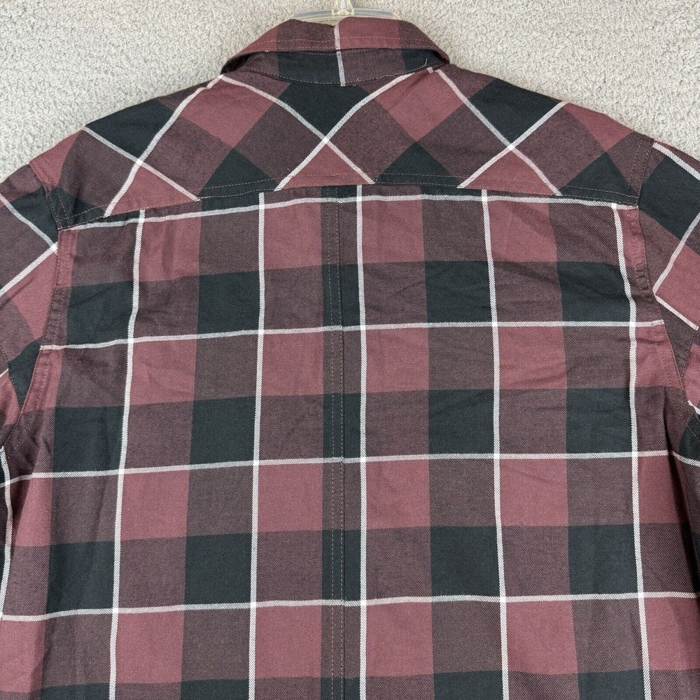 Wrangler ATG Flannel Shirt Mens Large Red Maroon Plaid Regular Fit Long Sleeve - Picture 13 of 14
